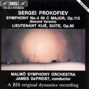 Cover for Prokofiev / Depreist / Malmo So · Symphony 4 / Lieutenant Kije Suite (CD) (1994)