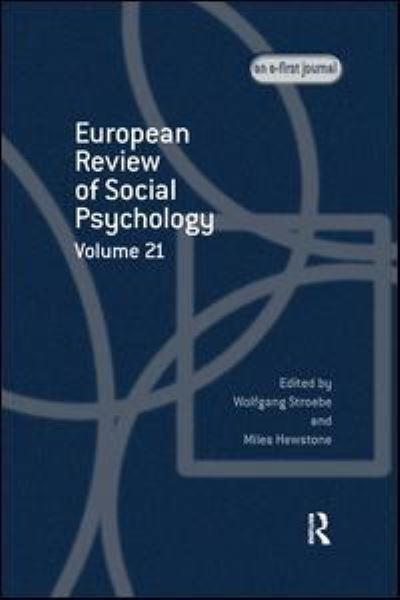 Cover for Miles Hewstone · European Review of Social Psychology: Volume 21: A Special Issue of European Review of Social Psychology - Special Issues of the European Review of Social Psychology (Paperback Book) (2019)