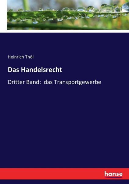 Das Handelsrecht - Thöl - Libros -  - 9783743438316 - 22 de noviembre de 2016