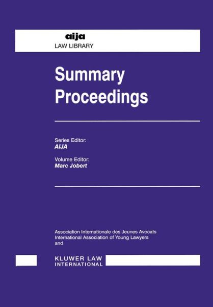 Marc Jobert · Summary Proceedings - AIJA Series (Gebundenes Buch) (2000)