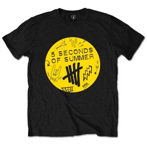 5 Seconds of Summer Unisex T-Shirt: Scribble Logo - 5 Seconds of Summer - Koopwaar -  - 5055295390317 - 