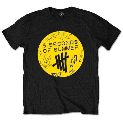 5 Seconds of Summer Unisex T-Shirt: Scribble Logo - 5 Seconds of Summer - Fanituote -  - 5055295390317 - 