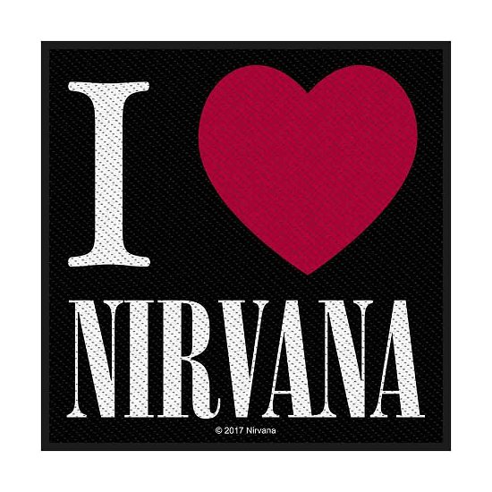 Nirvana Standard Woven Patch: I Love Nirvana - Nirvana - Mercancía - Razamataz - 5055339784317 - 19 de agosto de 2019