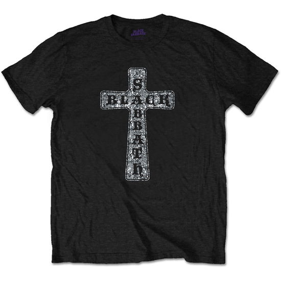 Black Sabbath Unisex T-Shirt: Cross (Embellished) - Black Sabbath - Koopwaar -  - 5056170674317 - 
