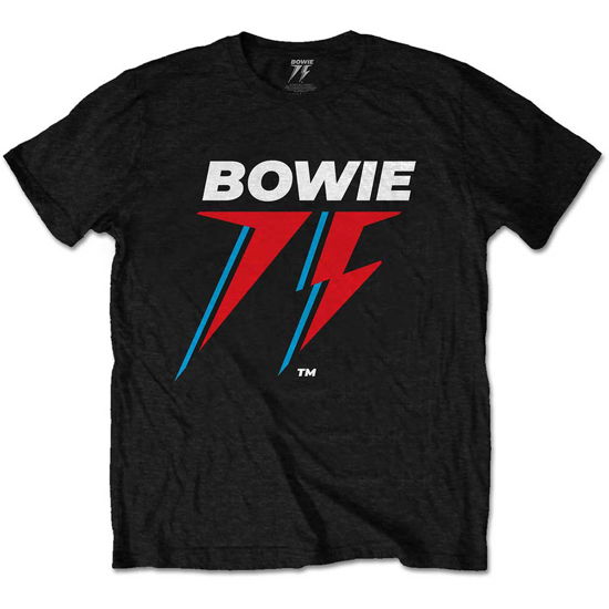David Bowie Unisex T-Shirt: 75th Logo - David Bowie - Merchandise -  - 5056561018317 - 