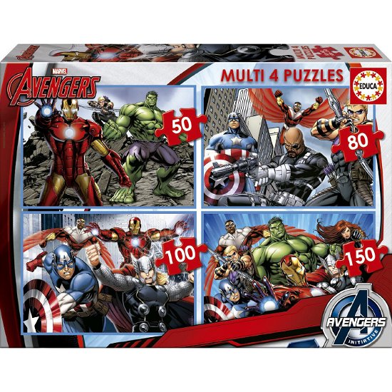 Cover for Marvel Avengers · Multi 4 Puzzel (50-80-100-150 Stukjes) (Puslespil)