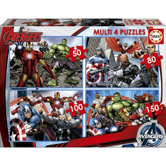 Cover for Marvel Avengers · Multi 4 Puzzel (50-80-100-150 stukjes) (Zabawki)