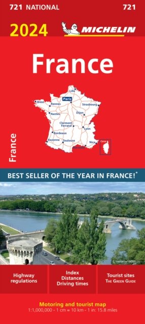 Cover for Michelin · Michelin National Maps: France 2024, Michelin National Map 721 (Hardcover Book) (2024)