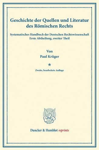 Cover for Krüger · Geschichte der Quellen und Liter (Buch) (2013)