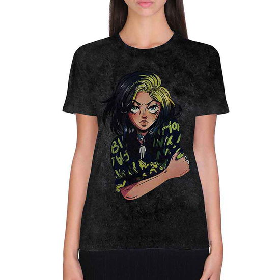 Billie Eilish Unisex T-Shirt: Anime Billie (Wash Collection) - Billie Eilish - Merchandise -  - 5056561011318 - 