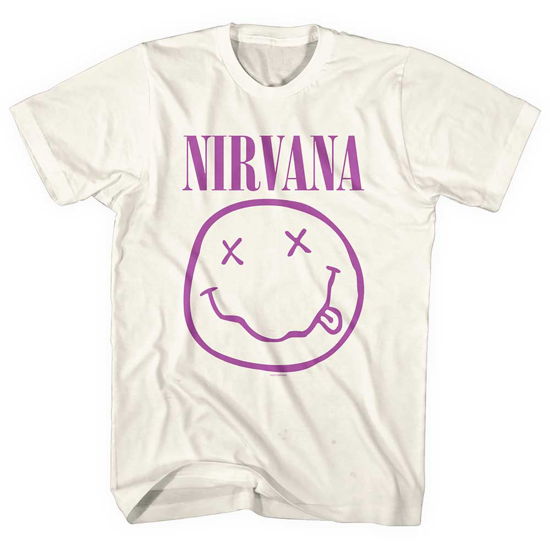 Nirvana Unisex T-Shirt: Purple Happy Face - Nirvana - Marchandise -  - 5056561037318 - 