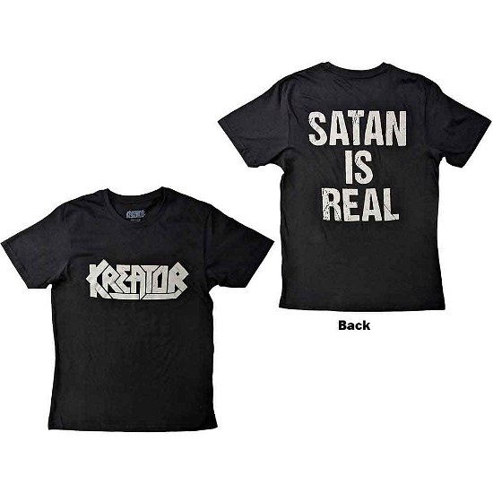 Kreator Unisex T-Shirt: Satan Is Real (Back Print) - Kreator - Koopwaar -  - 5056737203318 - 