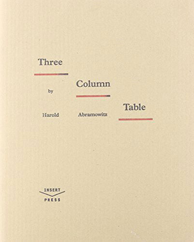 Cover for Harold Abramowitz · Three Column Table (Paperback Book) (2006)