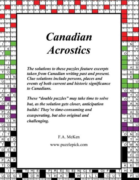 Cover for F a Mcken · Canadian Acrostics (Pocketbok) (2015)