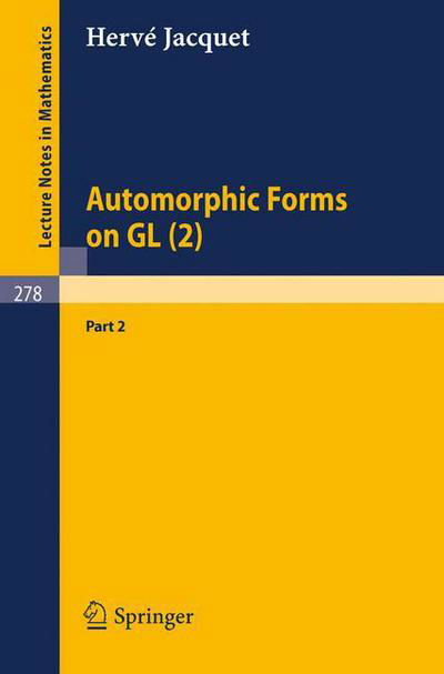 Cover for H. Jacquet · Automorphic Forms on Gl - Lecture Notes in Mathematics (Pocketbok) (1972)