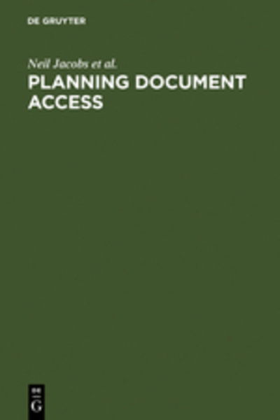 Planning Document Access - Jacobs - Books - K. G. Saur - 9783598115318 - November 3, 2000