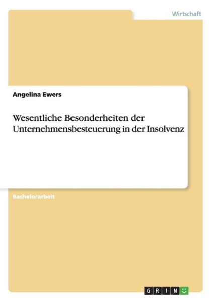 Cover for Ewers · Wesentliche Besonderheiten der Un (Buch) (2015)