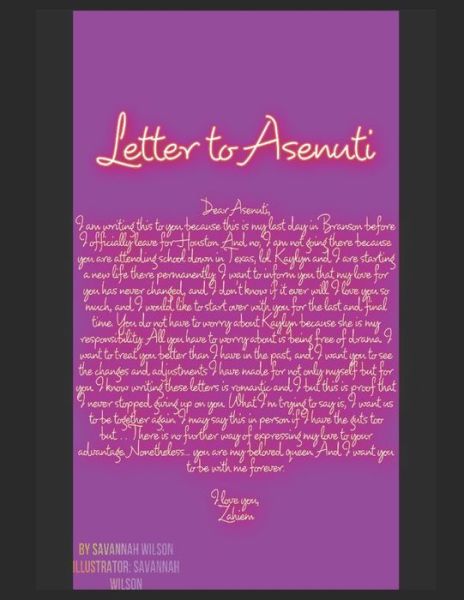 Cover for Savannah Wilson · Letter to Asenuti (Paperback Book) (2021)