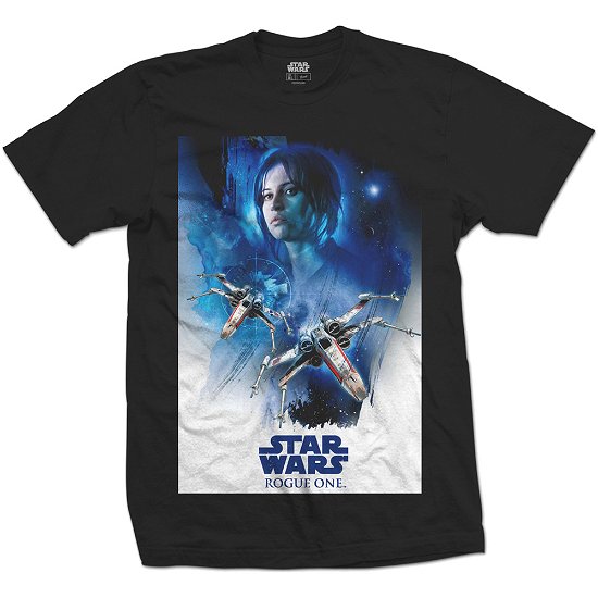 Cover for Star Wars · Star Wars Unisex T-Shirt: Rogue One Jyn X-Wing 01 (CLOTHES) [size S] [Black - Unisex edition]