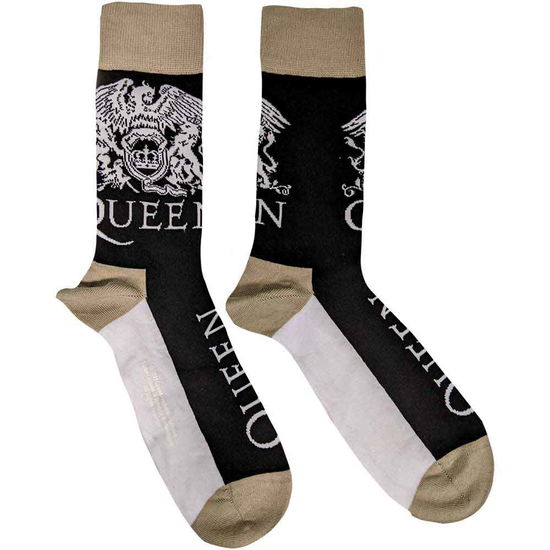 Cover for Queen · Queen Unisex Ankle Socks: Crest &amp; Logo (UK Size 7 - 11) (Kläder) [size M] [Black - Unisex edition]