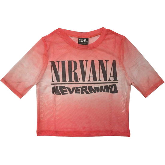 Nirvana Ladies Crop Top: Nevermind Wavy Logo (Mesh) (XX-Small) - Nirvana - Koopwaar -  - 5056561085319 - 