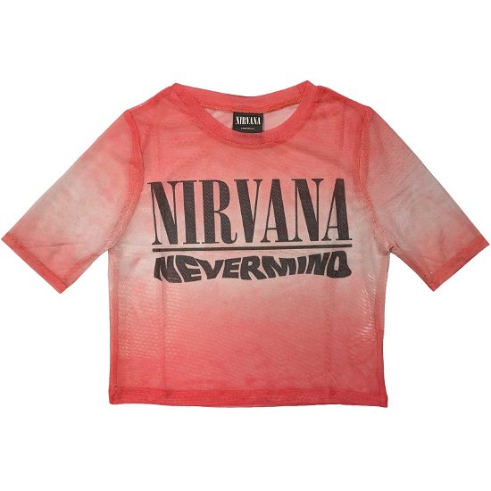 Nirvana Ladies Crop Top: Nevermind Wavy Logo (Mesh) (XX-Small) - Nirvana - Merchandise -  - 5056561085319 - 