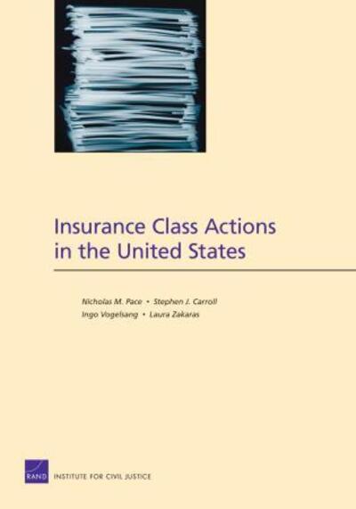 Cover for Nicholas M Pace · Insurance Class Actions in the United States (Paperback Book) (2007)