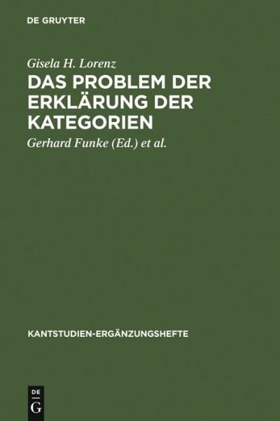 Cover for Lorenz · Das Problem der Erklärung der Ka (Book) (1986)