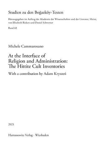 Cover for Michele Cammarosano · At the Interface of Religion and Administration (Hardcover Book) (2021)