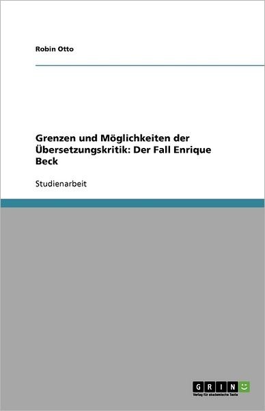 Cover for Otto · Grenzen und Möglichkeiten der Über (Bog) (2010)