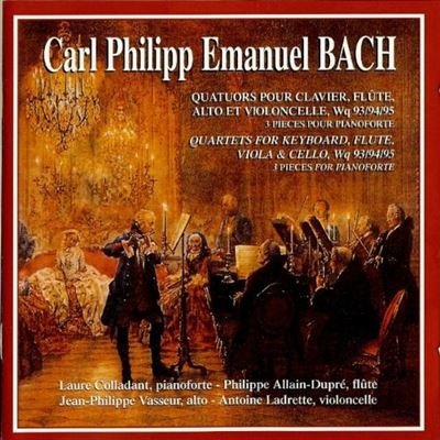 Cover for Carl Philipp Emanuel Bach  · Quartetto Per Piano Flauto Viola E Cello N.1 Wq 93 (CD)