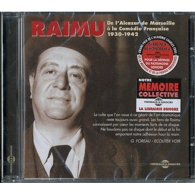 Cover for Raimu (1930-1942) · De L Alcazar De Marseille A La Comedie Francaise 1930 - 1942 (CD) (2018)