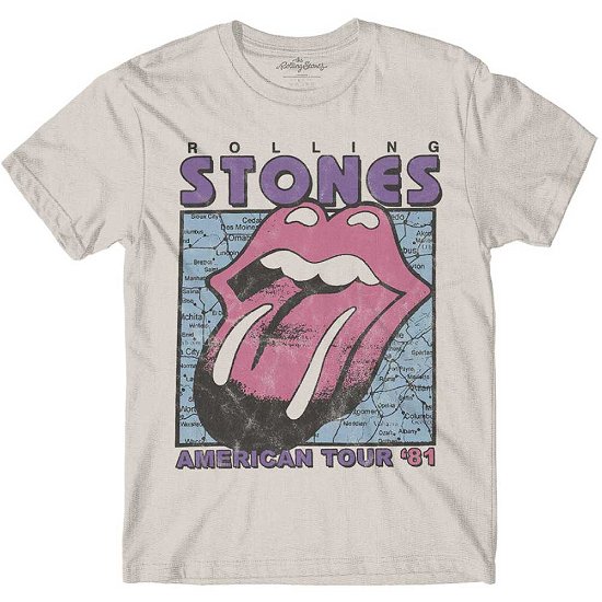 The Rolling Stones Unisex T-Shirt: American Tour Map - The Rolling Stones - Koopwaar -  - 5056561016320 - 
