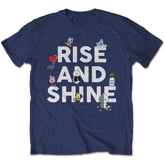 BT21 Unisex T-Shirt: Rise And Shine - Bt21 - Mercancía -  - 5056561032320 - 