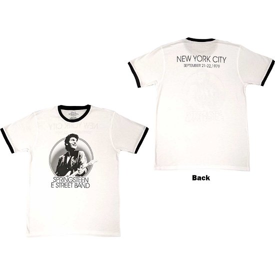 Bruce Springsteen Unisex Ringer T-Shirt: NYC (Back Print) - Bruce Springsteen - Koopwaar -  - 5056561074320 - 