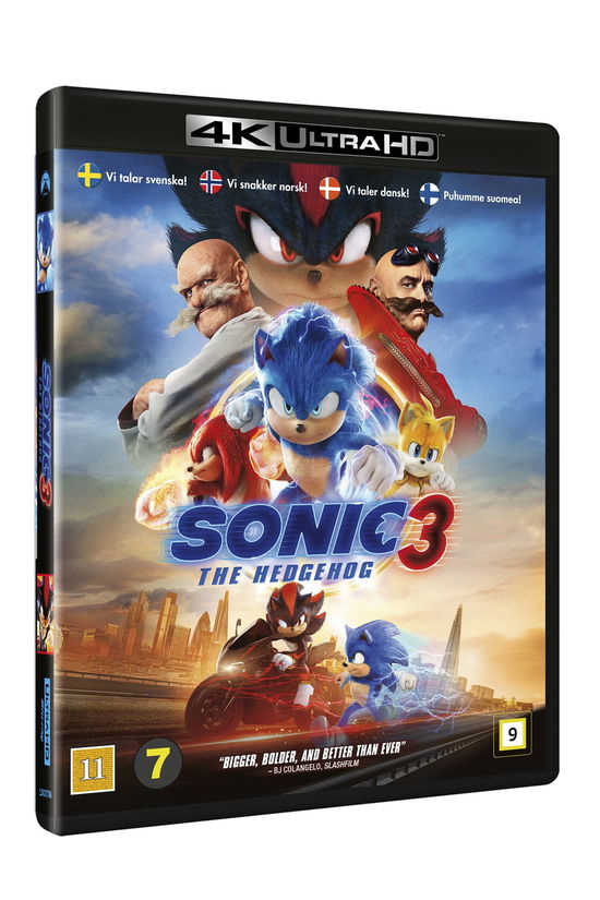 Cover for Sonic the Hedgehog 3 (4K Ultra HD/BD) [Nordic edition] (2025)