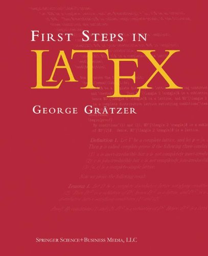 Cover for George A. Gratzer · First Steps in Latex: a Short Course (Paperback Book) (1999)