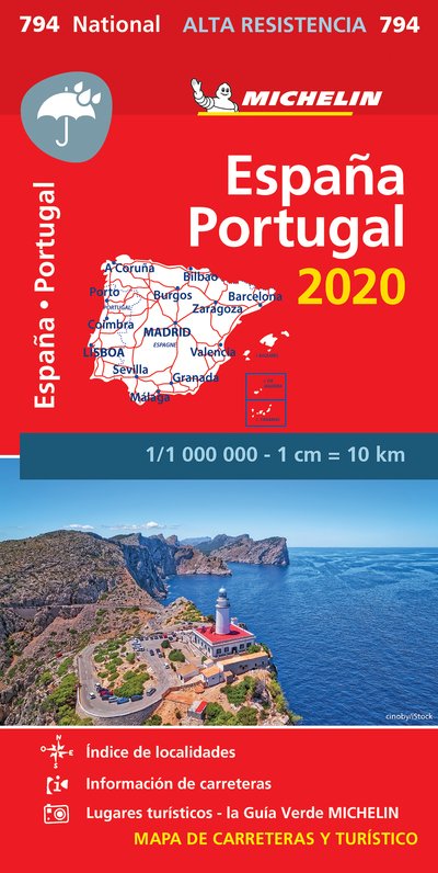 Michelin National Maps: Spain & Portugal: High Resistance 2020, Michelin National Map 794 - Michelin - Books - Michelin - 9782067244320 - January 6, 2020