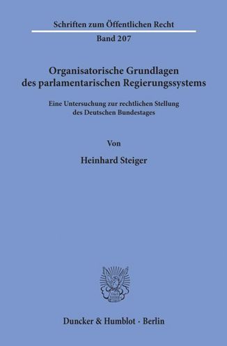 Cover for Steiger · Organisatorische Grundlagen des (Book) (1973)