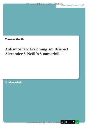 Cover for Gerth · Antiautoritäre Erziehung am Beisp (Book) [German edition] (2011)