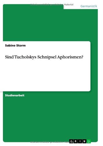 Cover for Storm · Sind Tucholskys Schnipsel Aphoris (Bok) [German edition] (2013)