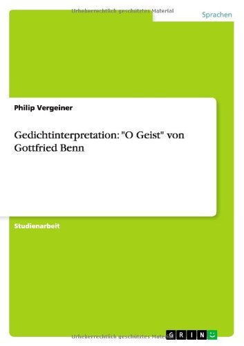 Gedichtinterpretation: "O Gei - Gruber - Libros - GRIN Verlag - 9783656504320 - 26 de septiembre de 2013