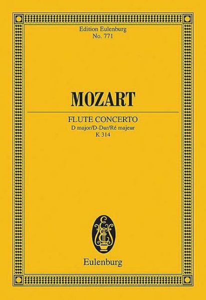 Cover for Wolfgang Ama Mozart · Concerto D Major Kv 314 (Taschenbuch) (1985)