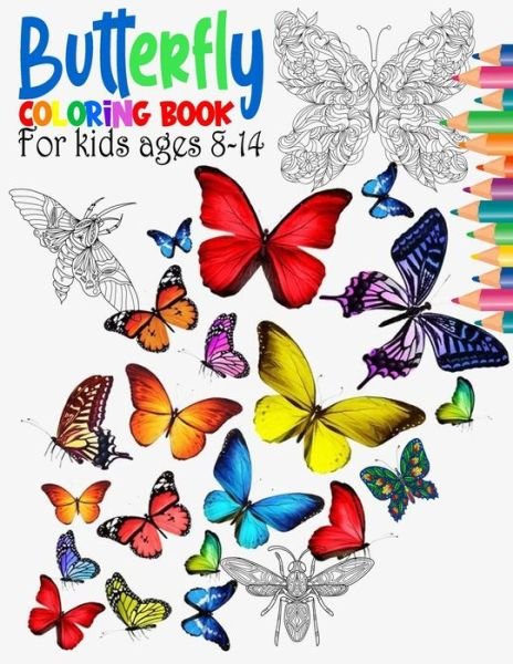 Cover for Yeti Jey Fox · Butterfly coloring book for kids ages 8-14 (Paperback Bog) (2020)