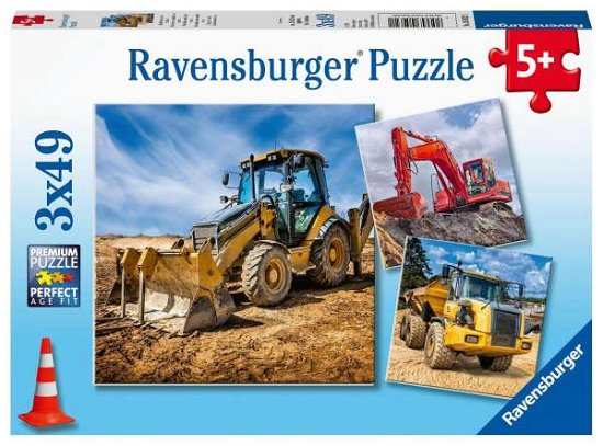Puzzel 3x49 stukjes Bouwmachines aan het werk - Ravensburger - Livres - Ravensburger - 4005556050321 - 2020