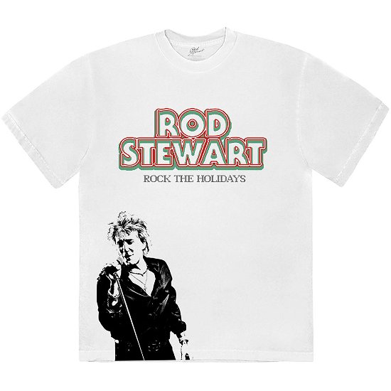 Cover for Rod Stewart · Rod Stewart Unisex T-Shirt: Rock The Holidays (T-shirt) [size M] [White - Unisex edition]