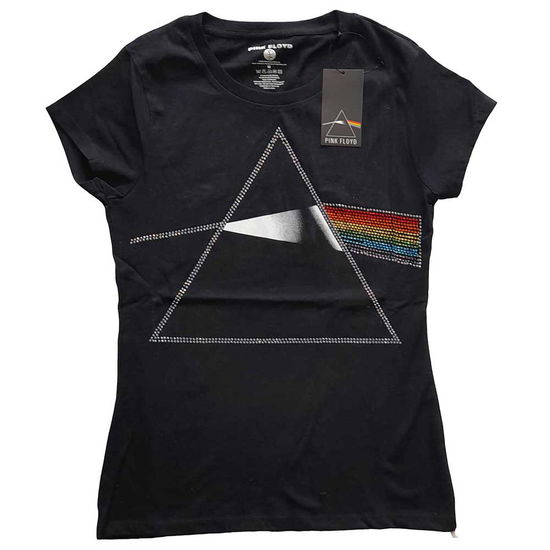 Pink Floyd Ladies T-Shirt: Dark Side of the Moon (Embellished) - Pink Floyd - Produtos -  - 5056561022321 - 