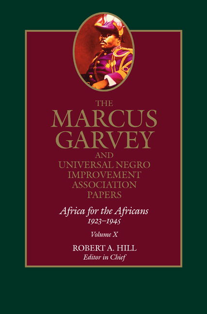 Cover for Marcus Garvey · The Marcus Garvey and Universal Negro Improvement Association Papers, Vol. X: Africa for the Africans, 1923–1945 - The Marcus Garvey and Universal Negro Improvement Association Papers (Hardcover Book) (2006)