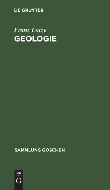 Cover for Franz Lotze · Geologie (Book) (1955)