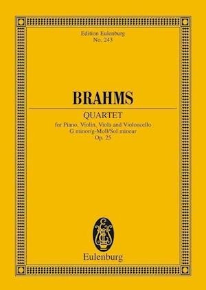 Cover for Johannes Brahms · Piano Quartet in G minor, Op. 25 (Pocketbok) (1981)